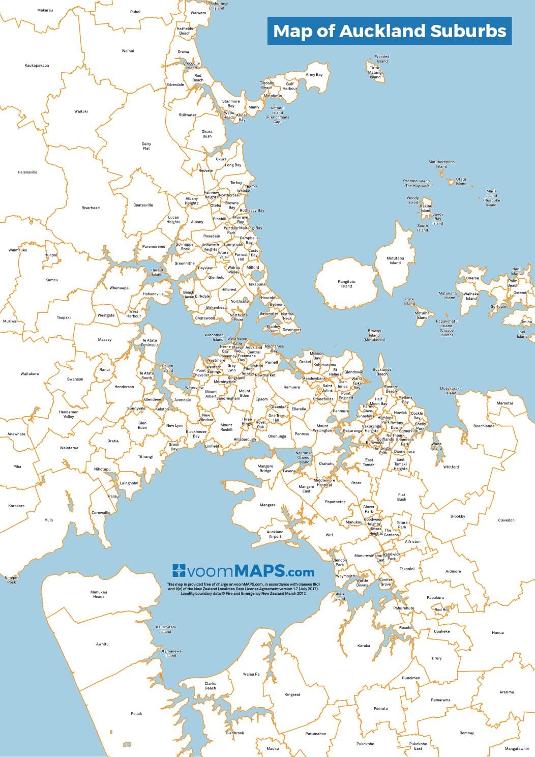 Auckland şehir haritası