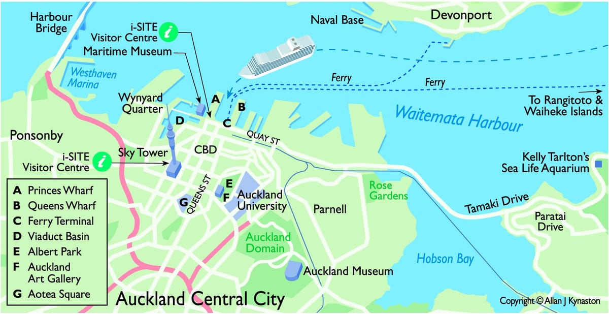 Auckland cruise gemi terminal göster
