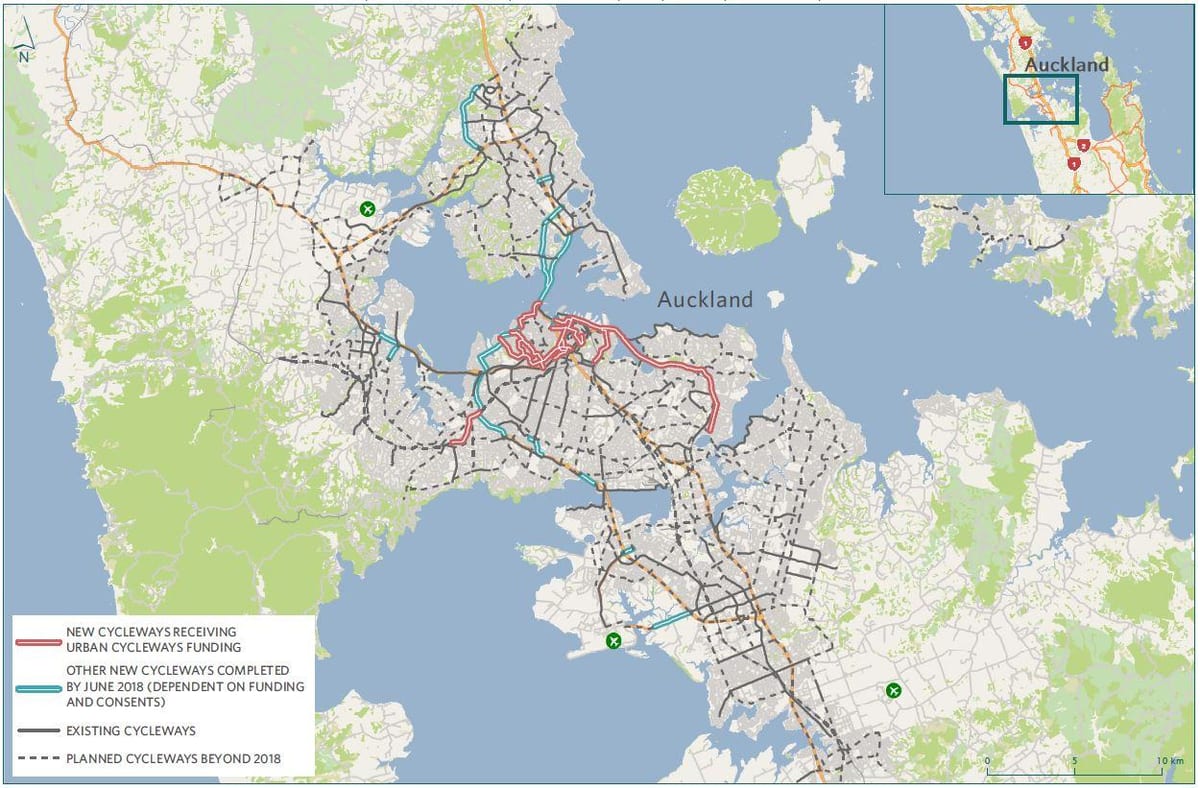 cycleway haritası Auckland harita