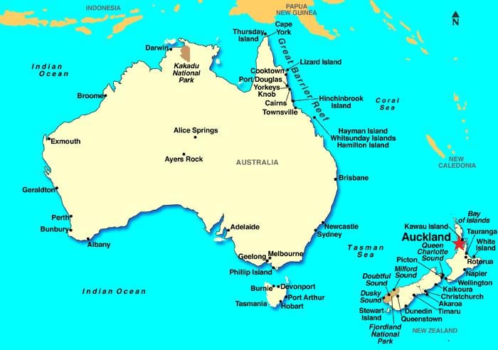 Dünya haritası Auckland