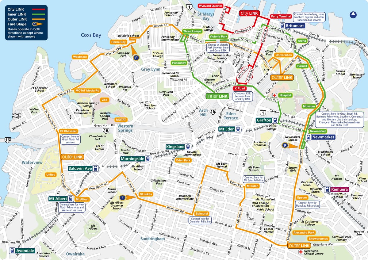 Auckland otobüs güzergahı haritası
