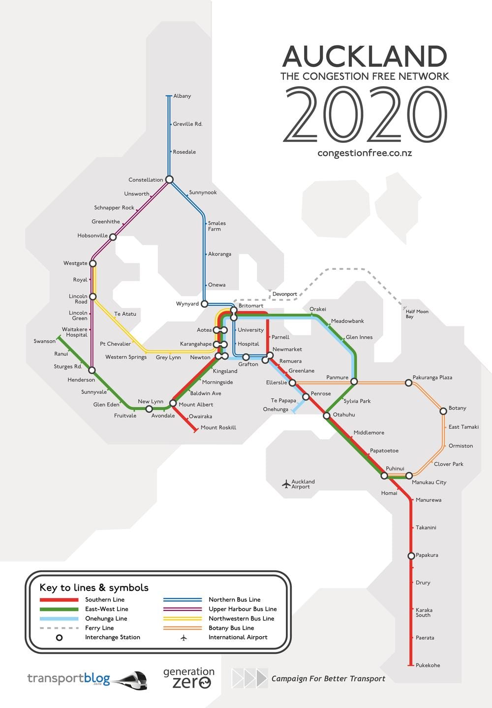 tren haritası Auckland