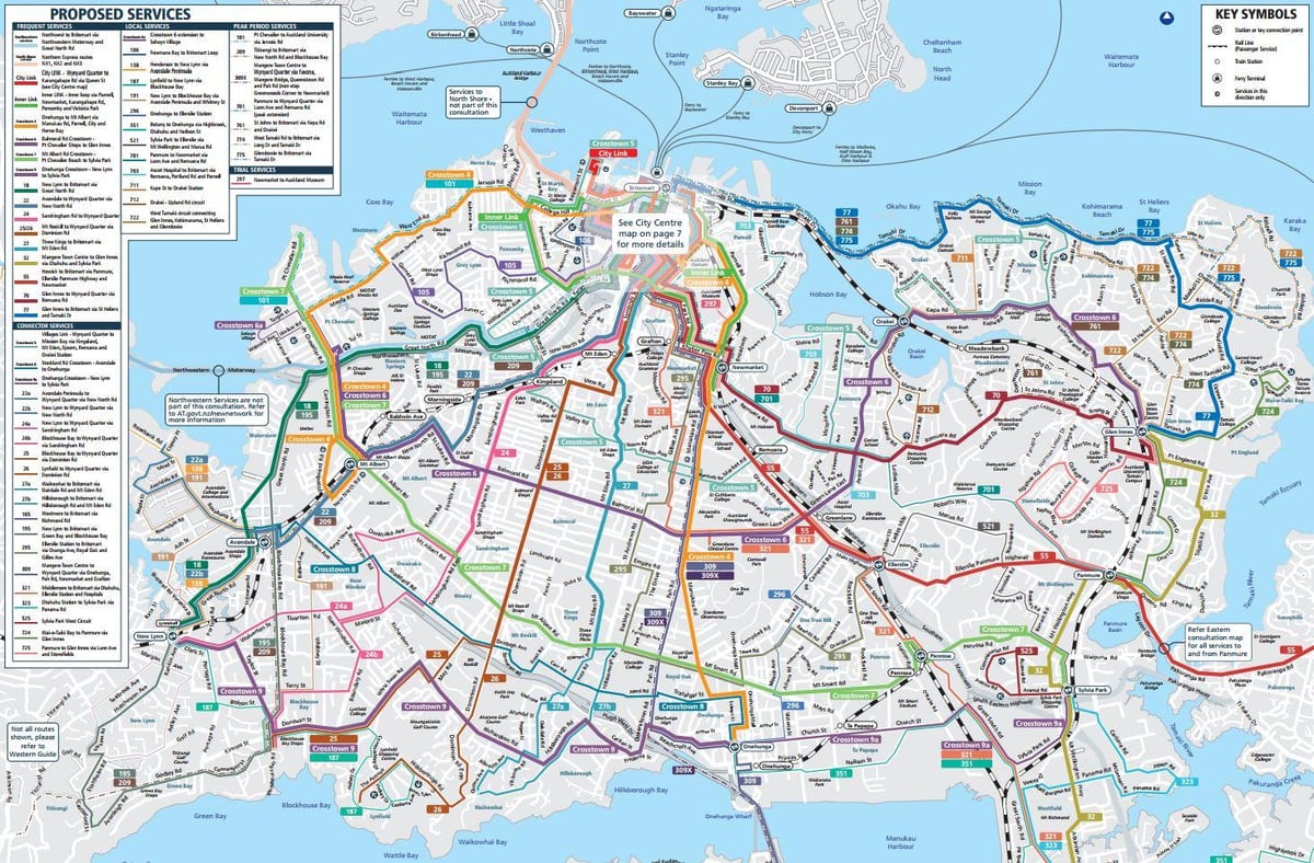 Auckland toplu taşıma haritası
