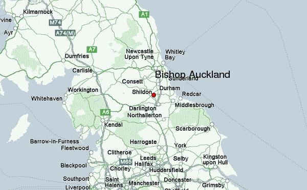 Bishop Auckland haritası