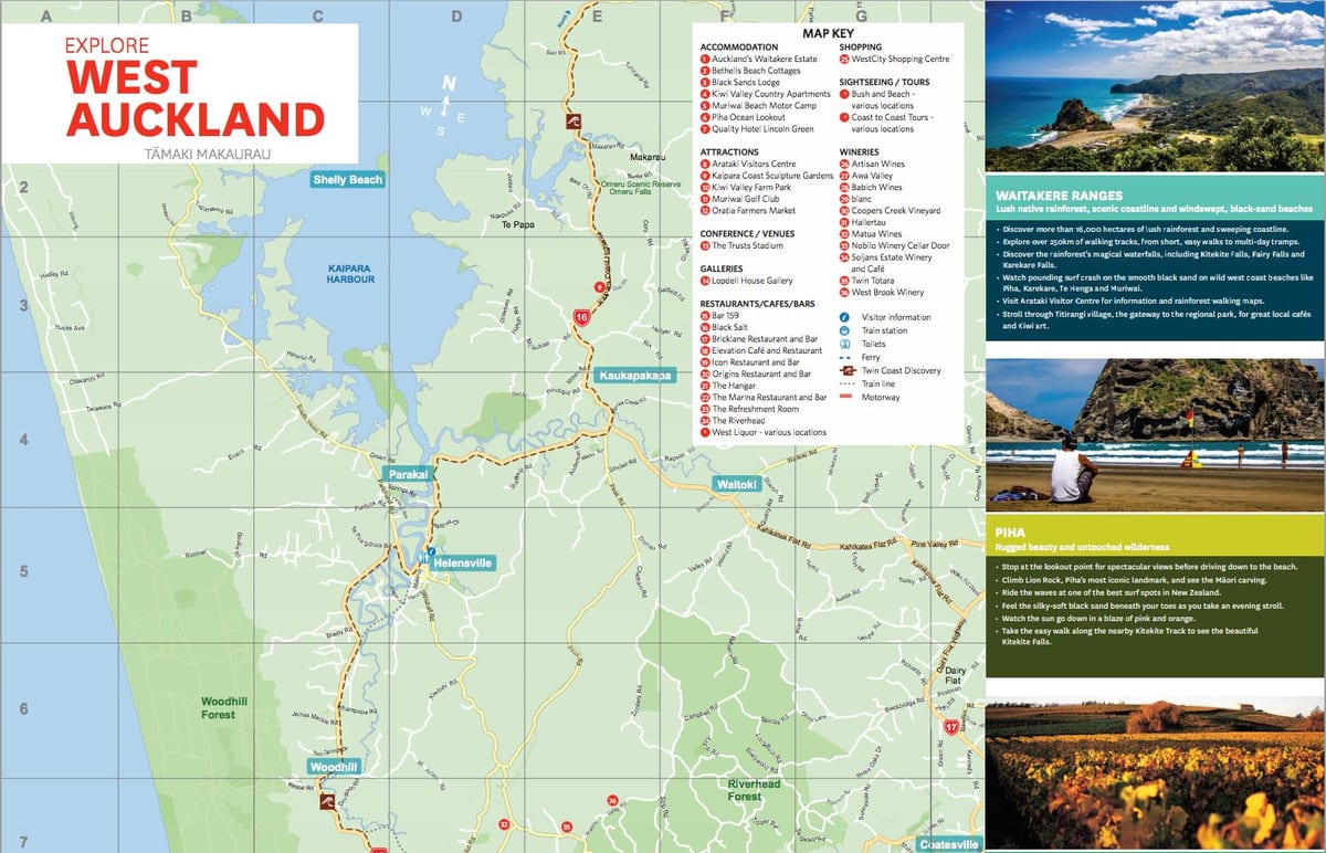 west Auckland haritası