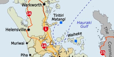 Auckland bölge haritası