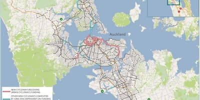 Cycleway haritası Auckland harita