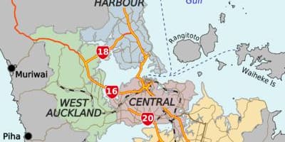 Auckland ilçe haritası