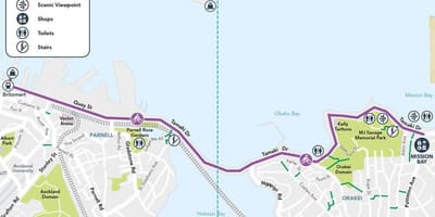 Pembe cycleway Auckland harita