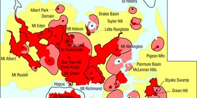 Auckland volkanlar haritası