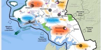 Güney Auckland haritası